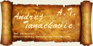 Andrej Tanacković vizit kartica